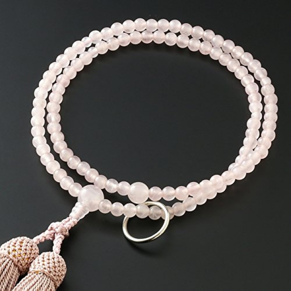 Kyoto Buddhist Altar Hayashi Prayer Beads Soto Zen Rose Quartz (For Women) Official Ceremony [Bead Bag Set] SW-102 Kyoto Prayer Beads