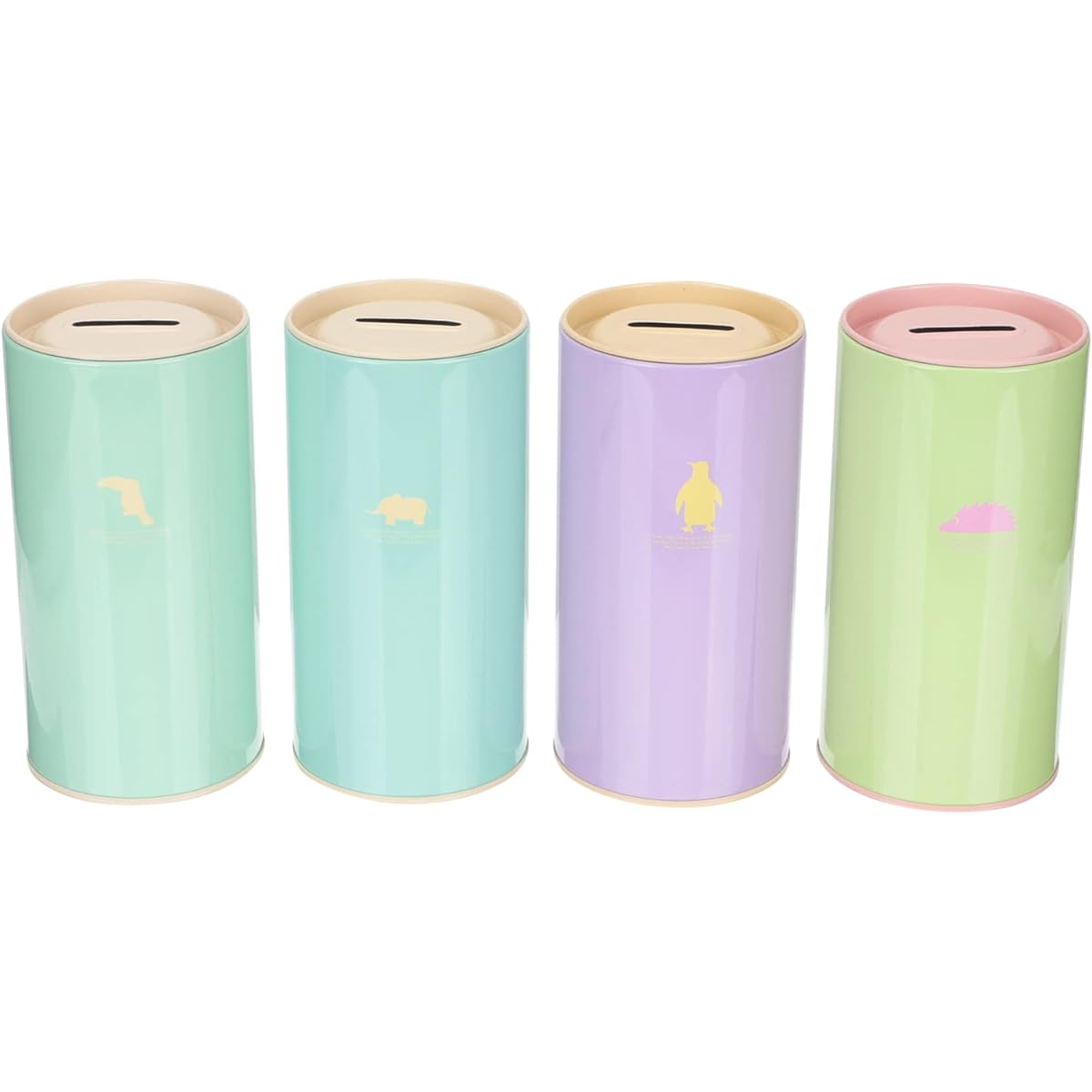 Metal Container Metal Money Coin Piggy Bank 4pcs Money Box Pen Pencil Holder Dollar Bill Piggy Bank Tin Candy Jar Candy Container for Kids/Children/Stationery