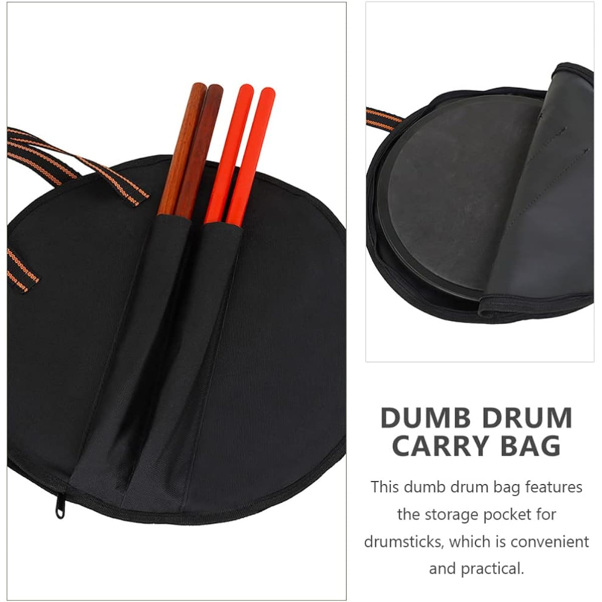 Drum Bag Padded Snare Bag 10 Inch Portable Snare Drum Carry Case Backpack for Storage and Transport