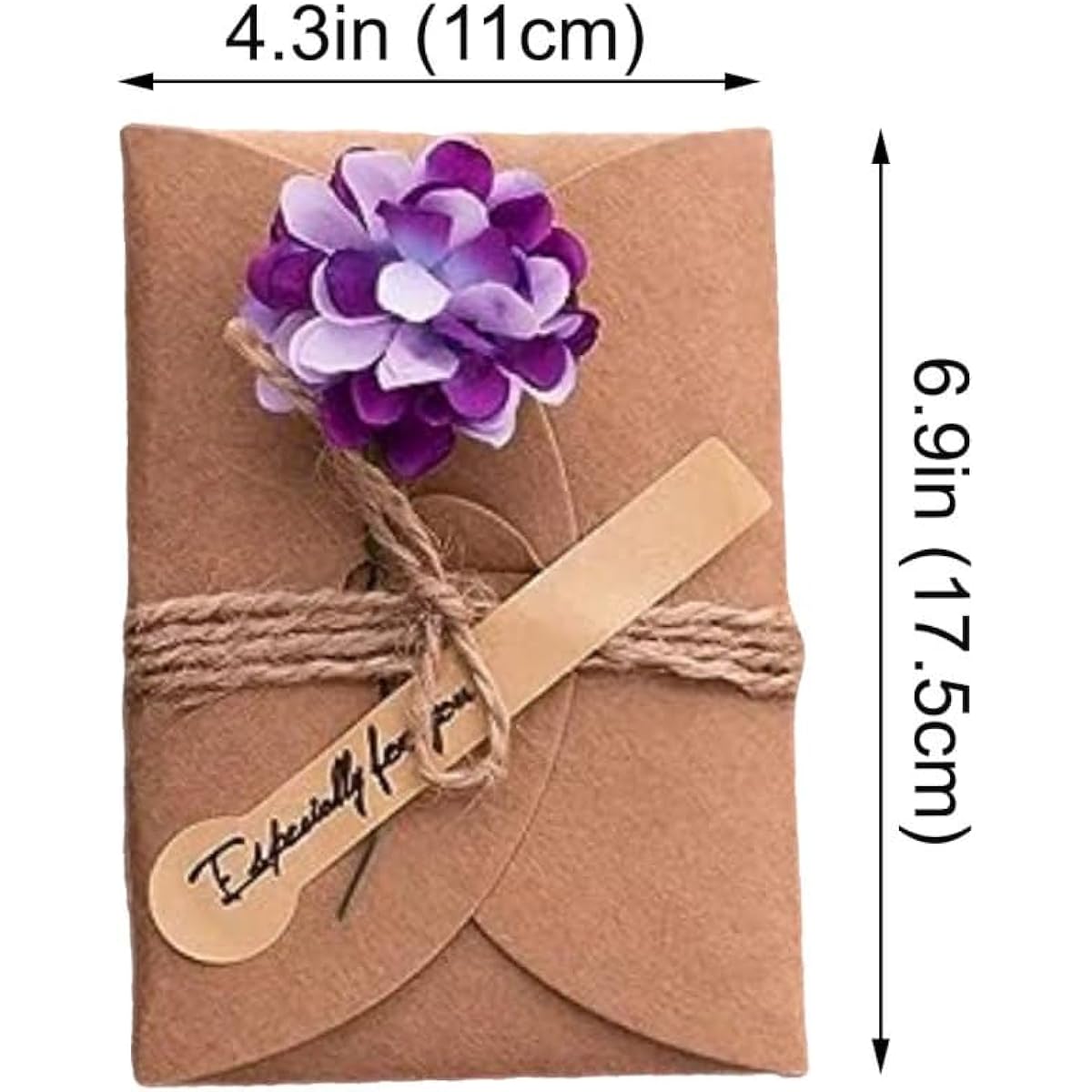 Ksix 10pcs Handmade Vintage Kraft Blank Note Cards Thank You Note Greeting Cards Dried Flower Greeting Cards Handmade Invitation Birthday Party Invite Cards with Envelopes (Pack of 10)