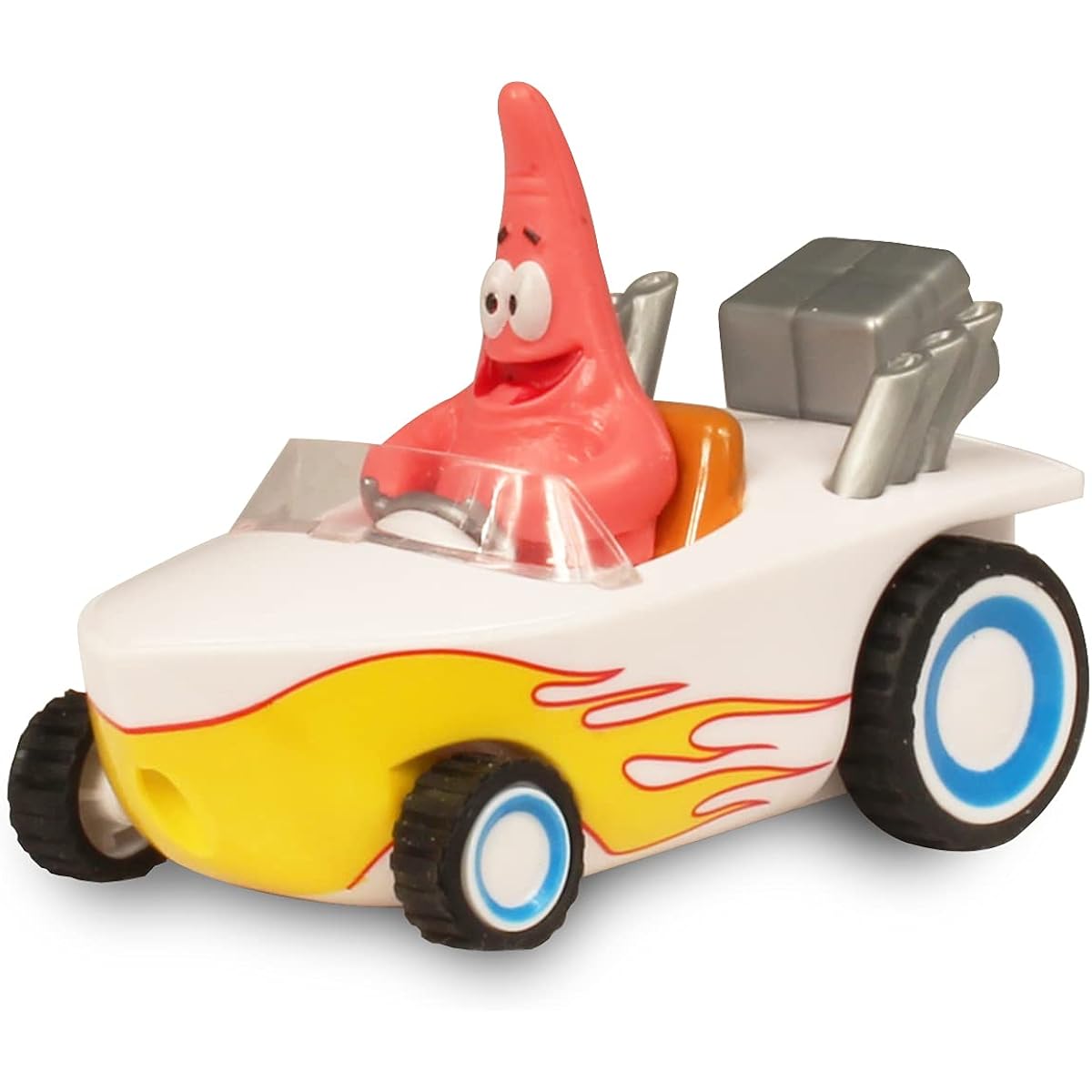 NKOK Spongebob Squarepants Pull Back Patrick Hot Rod Boat, Pull Back to See Patrick Zoom No Batteries, No Controls, No Hassle, Fun - Fast and Portable, Great Gift, Officially Licensed by Nicole Dean