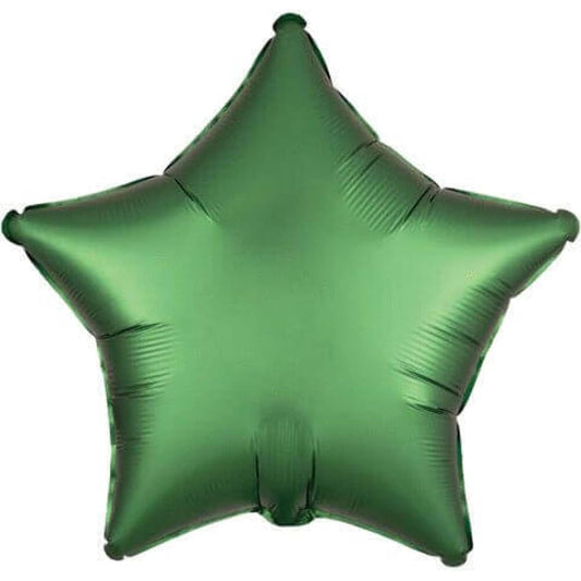 Anagram 19" Star Satin Luxe Foil Balloon, Emerald Green