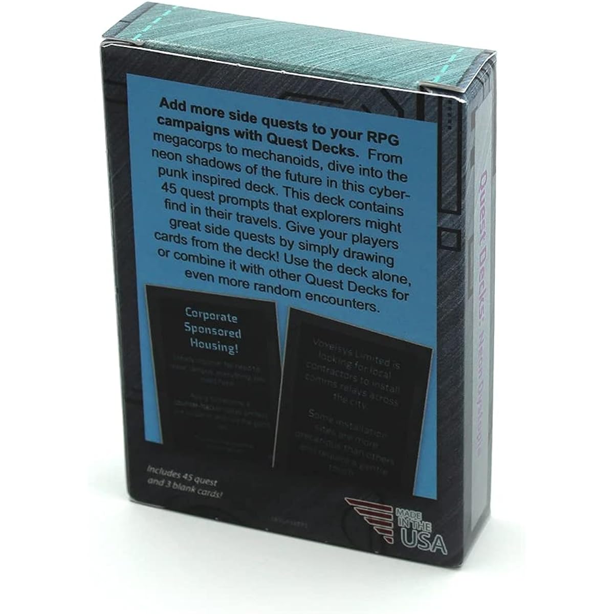 Dice Dungeons Quest Deck Neon Dystopia | Sci-fi Cyberpunk Role Playing Open Ended Quest Prompt Card