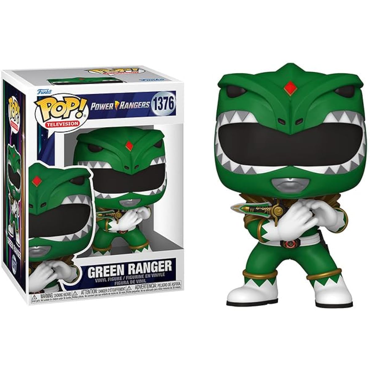 POP TV: Mighty Morphin Power Rangers 30th Anniversary - Green Ranger Funko Vinyl Figure (Includes Compatible Box Protector Case), Multicolor, 3.75"