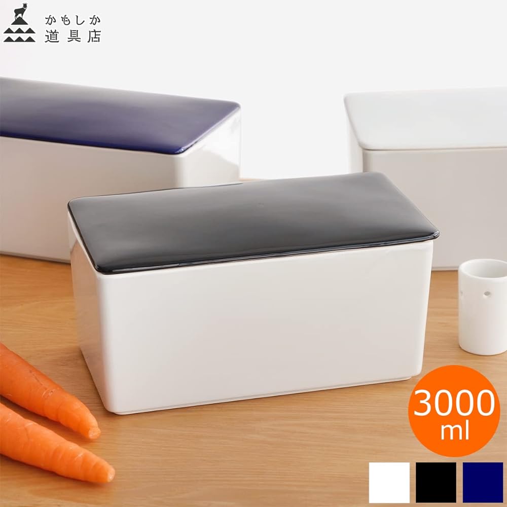 Kamoshika Doguten Rice Bran Pickle Bowl, Rice Bran Pickle Container, Drainer, Pottery, 3000ml, Refrigerator, Banko Ware, Made in Japan (Indigo)