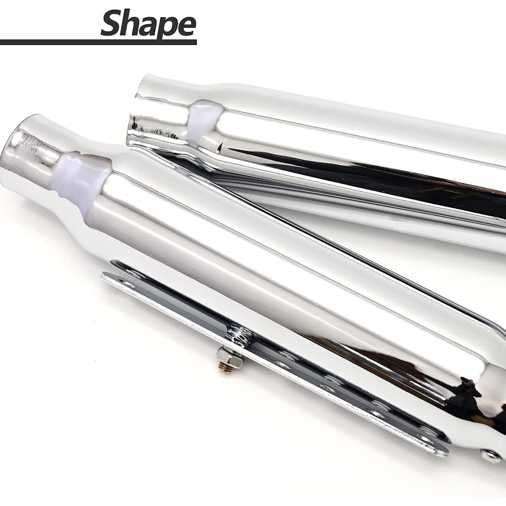 Drag Star 400 SR400 Vulcan Shadow American Short Slip-on Muffler Silver Set of 2 Motorcycle Parts Custom Parts