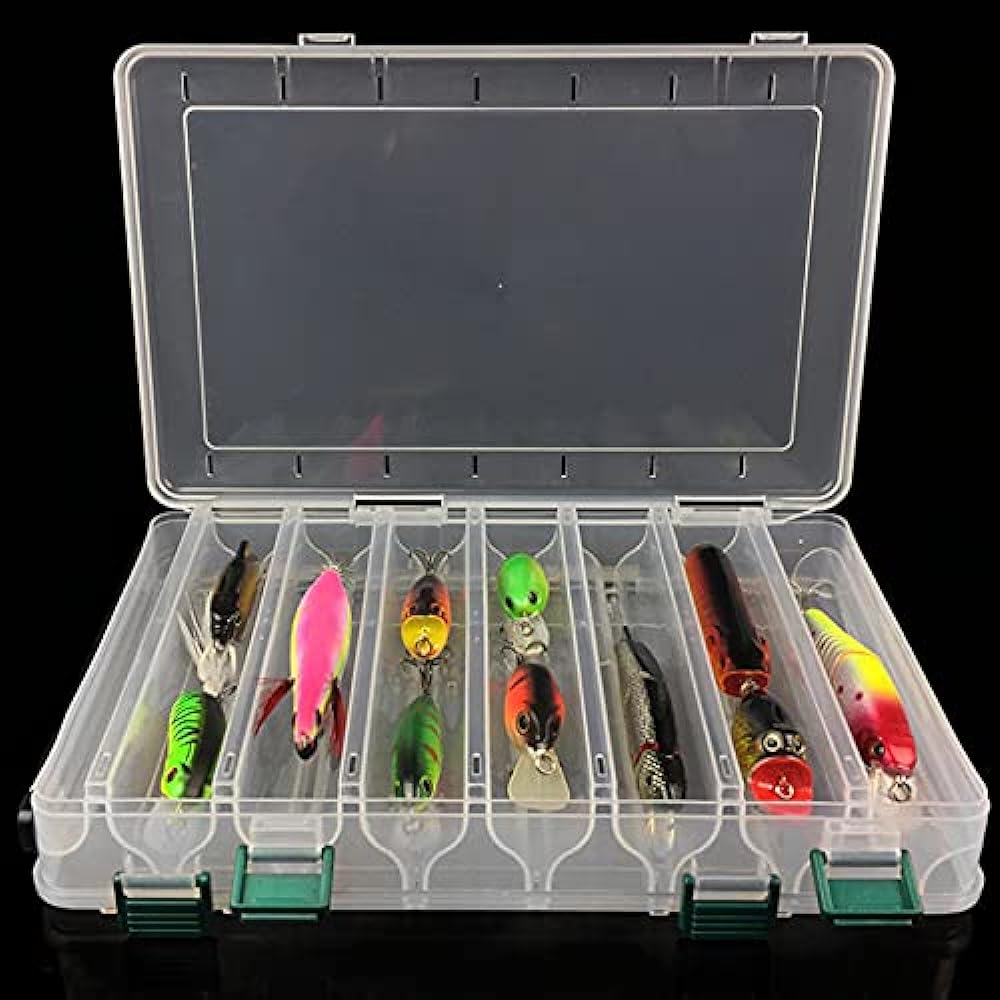 heizi Egi Case Storage of 10 Pieces Set of 2 Jig Case Eging Egi Storage Tackle Box Octopus Egi Jig Head (Clear Large)