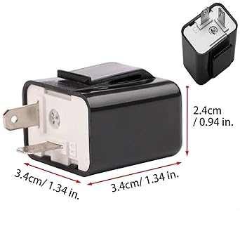2Pcs 2 Pin Motorcycle Electronic Flasher Relay for LED Turn Signal Light HiYi Adjustable 12V Relay Motorcycle LED Turn Signal Light Hyper Flash Relay Universal Black & Orange