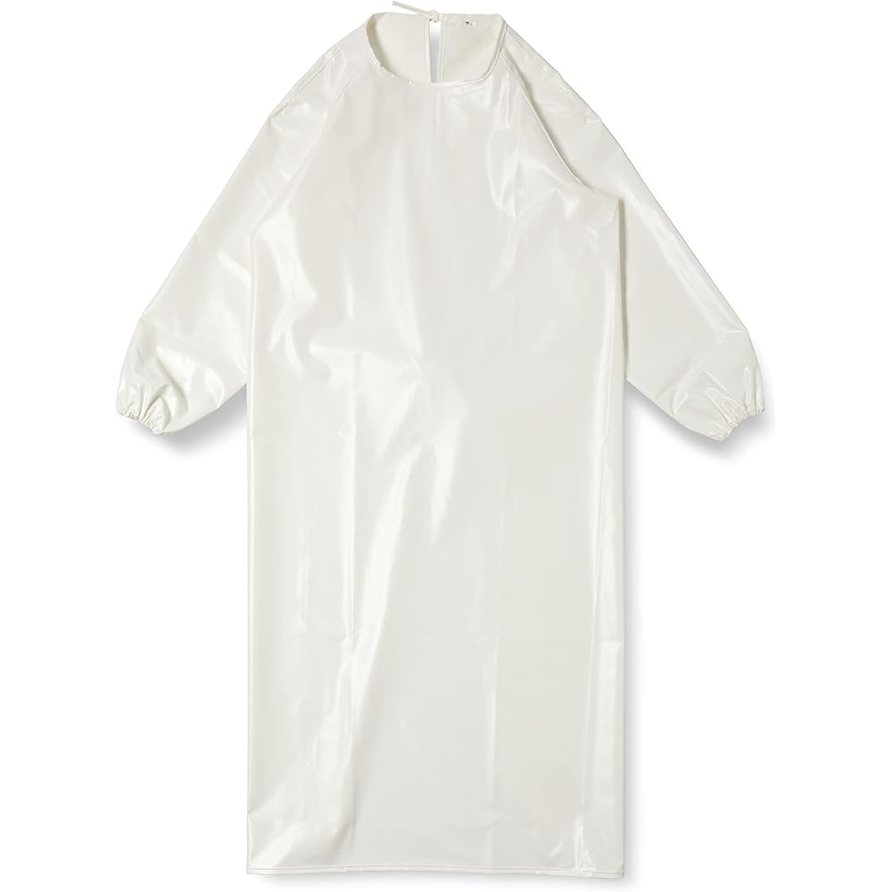 Koshin Rubber Apron White L Waterproof Oil Resistant Stain Resistant Blood Resistant Neo Fresh Kappou (with Sleeves) G0477FY