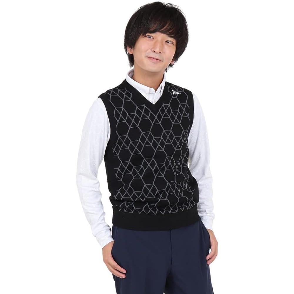 [SRIXON] V-Neck Knit Vest Geometric Pattern Gradient Golf RGMWJL80 Men's