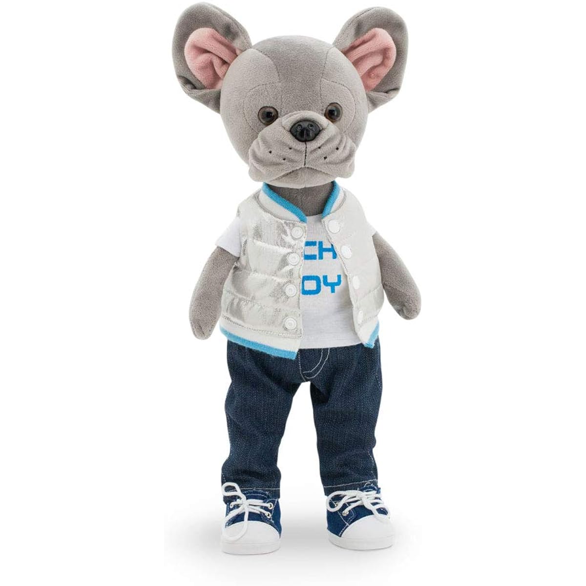 Lucky Maxx: Super Style Plush Toys. Dress Up for Kids from 3 Years Old. Stuffed Animal Toys for Dog Lovers. French Bulldog for Boys and Girls.