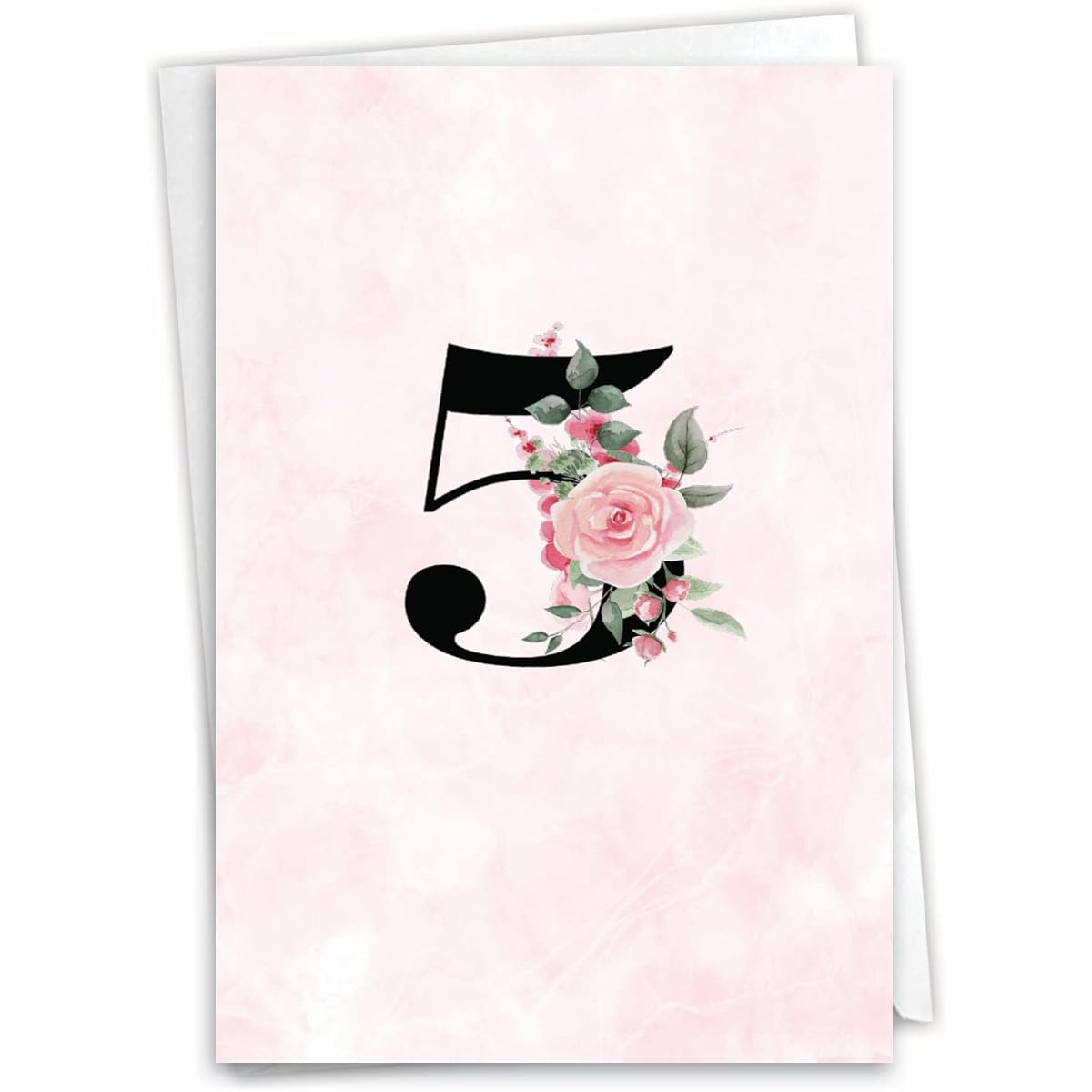 NobleWorks 5th Anniversary Greeting Card with 5 x 7 Inch Envelope (1 Card) Floral Couple 5 C10494MAG