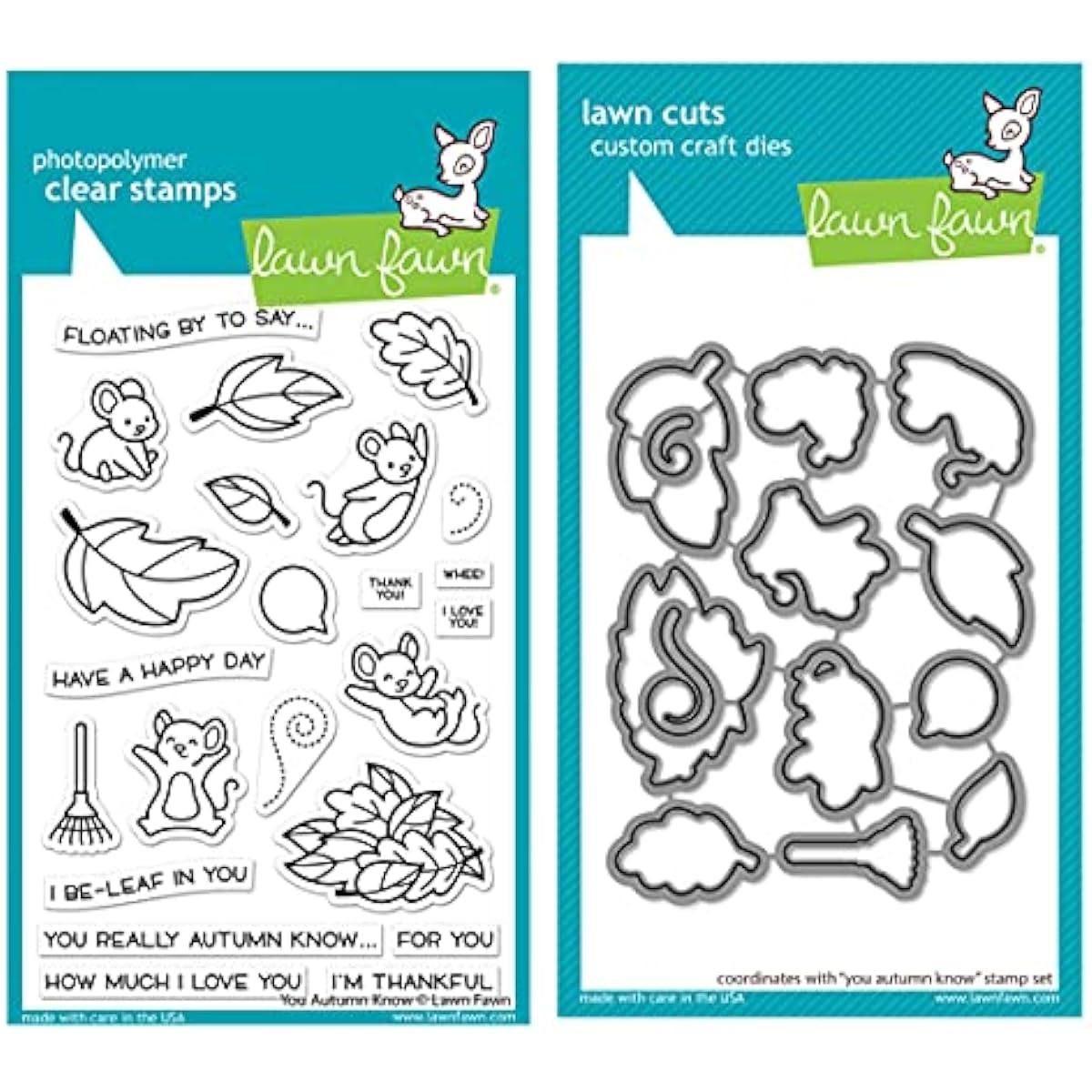 Lawn Fawn You Autumn Know 4" x 6" Clear Stamp Set Lawn Mowing Dies Set of 2 (LF2660, LF2661)