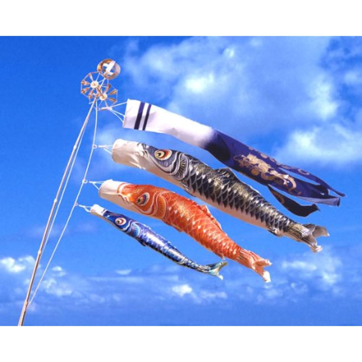 Top quality carp streamers, Seiga, 1.2m all-purpose set, water-repellent, Tamaryu streamers, made from original dyed high-quality polyester fabric