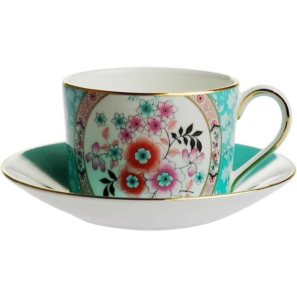 Wedgwood Wanderlust Camellia Tea Cup Saucer Blue [Parallel Import]