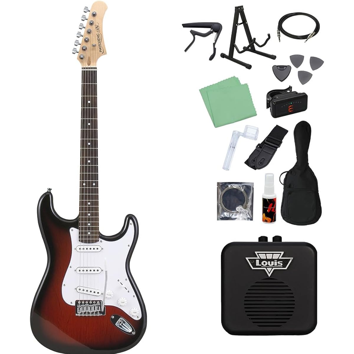 Photogenic ST-180 RDS Electric Guitar Beginner 14-piece Set [With Mini Amplifier] Stratocaster Type Photogenic