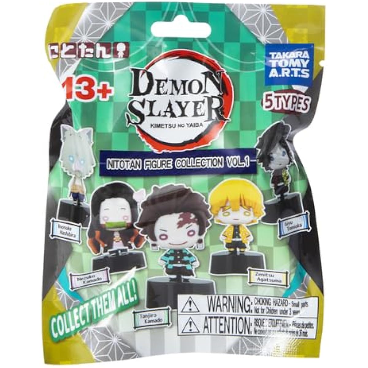 Demon Slayer Blind Bag Party Goods 3-Piece Set: 3 Demon Slayer Nitoutan Mini Mystery Figures + Comic Burst Mobile Wallet + Demon Slayer Figure for Kids