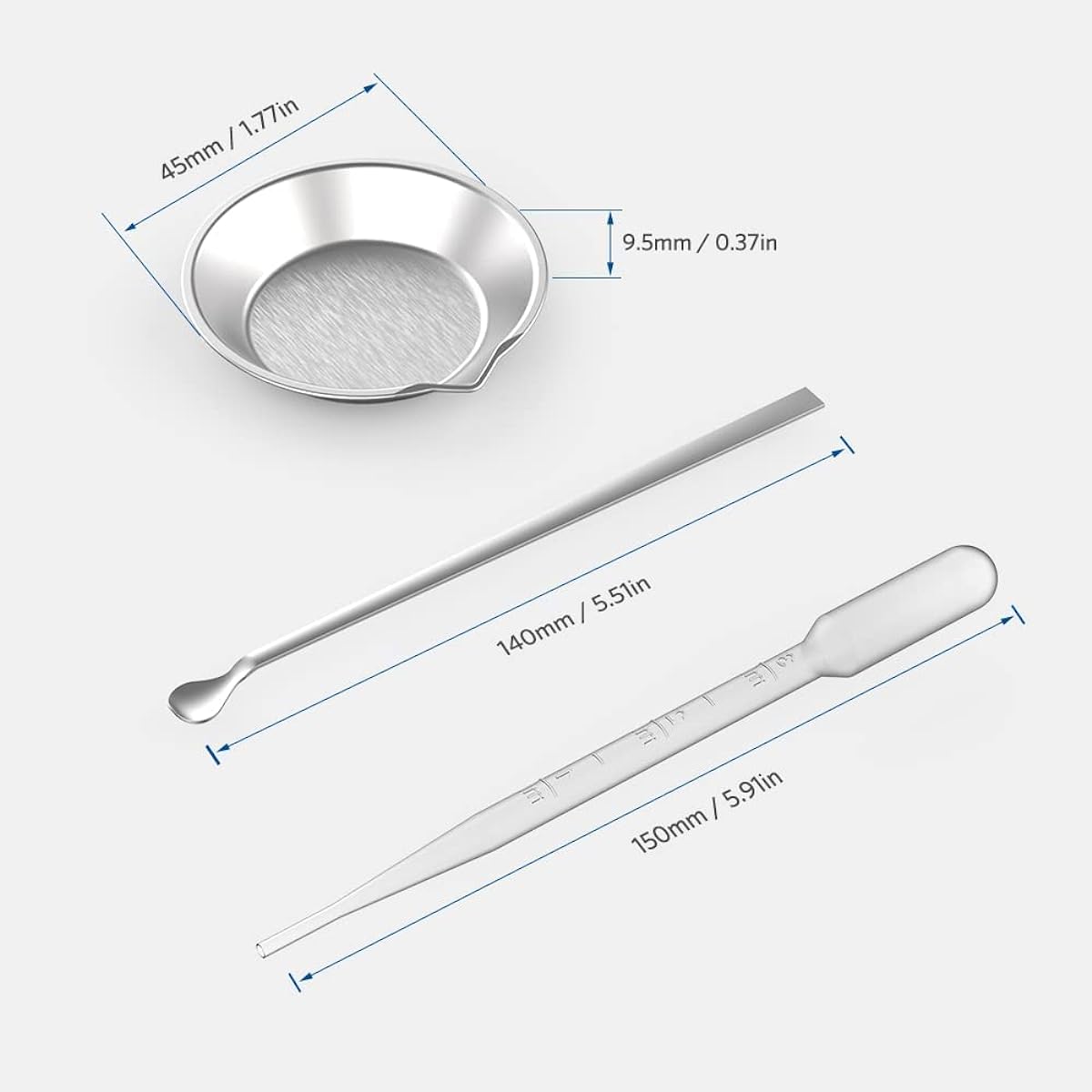 HUBEST Stainless Steel Small Round Paint Tray & Paint Muddler 2 Pieces Perfect for Mixing Various Pigments