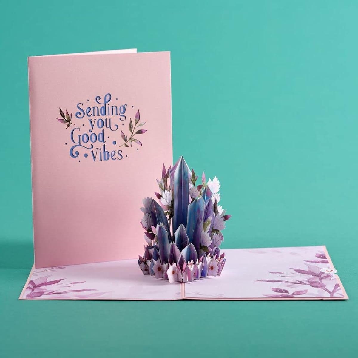 Lovepop Good Vibes Crystal Pop Up Card - Encouragement/Thought - Handmade 3D Pop Up Greeting Card - Everyday Card 5 x 7 inches