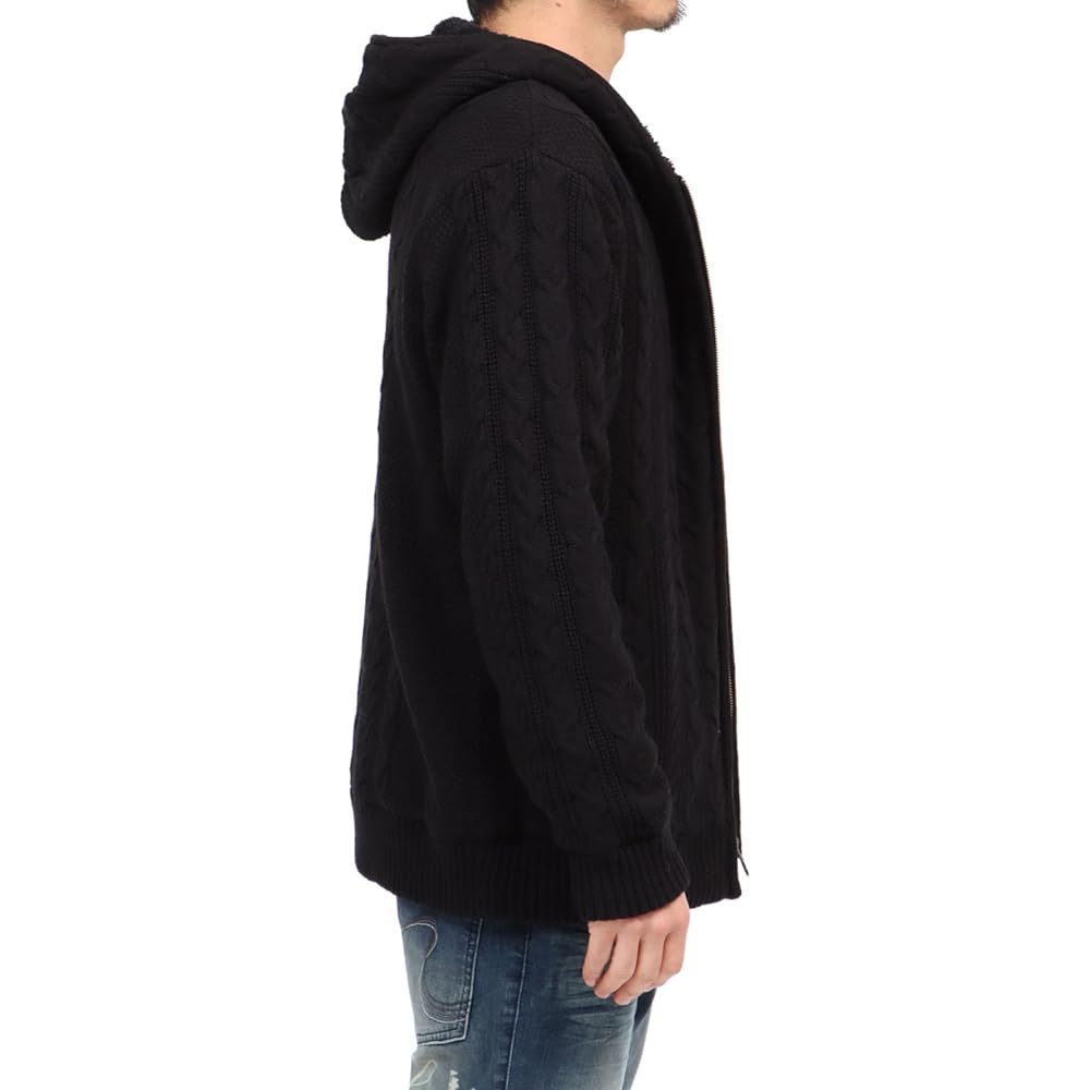 Gotcha 233G1602 Washable Cable Knit Back Boa Zip Parka