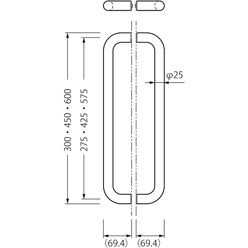 Best G998 Door Handle 300mm Hairline #G998-25-30-1