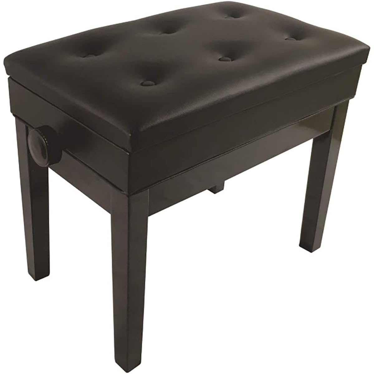 Piano bench Bookshelf piano stool with button single piano stool Lifting solid wood piano stool Piano chair (Color: Black, Size: 63x34x47cm)