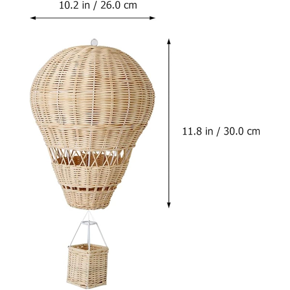 Toddmomy Hot Air Balloon Hanging Ornament, Handmade Woven Rattan Hot Air Balloon Ornament for Nursery Party Decorations, Baby Shower, Nursery