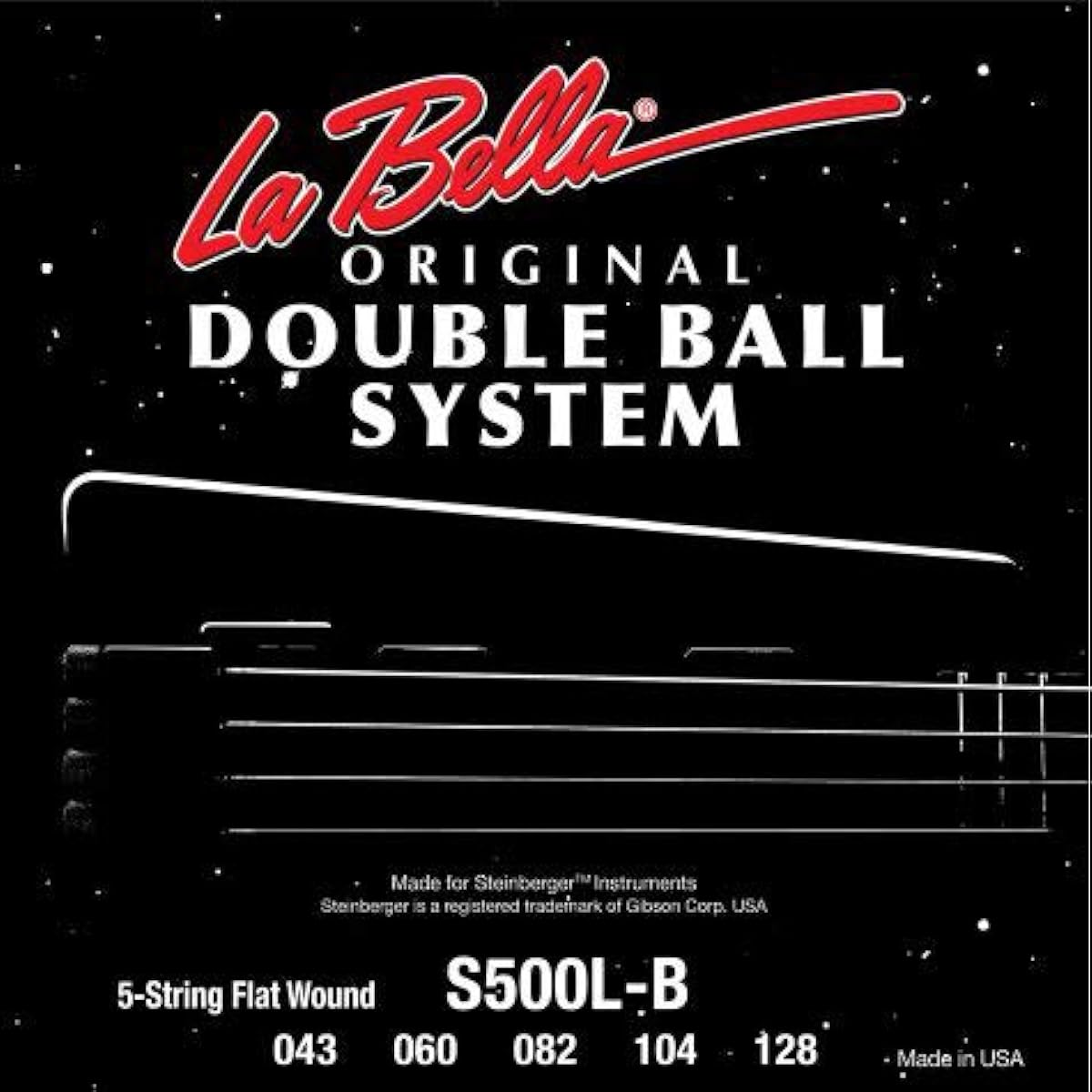 LA BELLA S500L-B Double Ball Bass Flat Wound - Light 43-128, 5-String