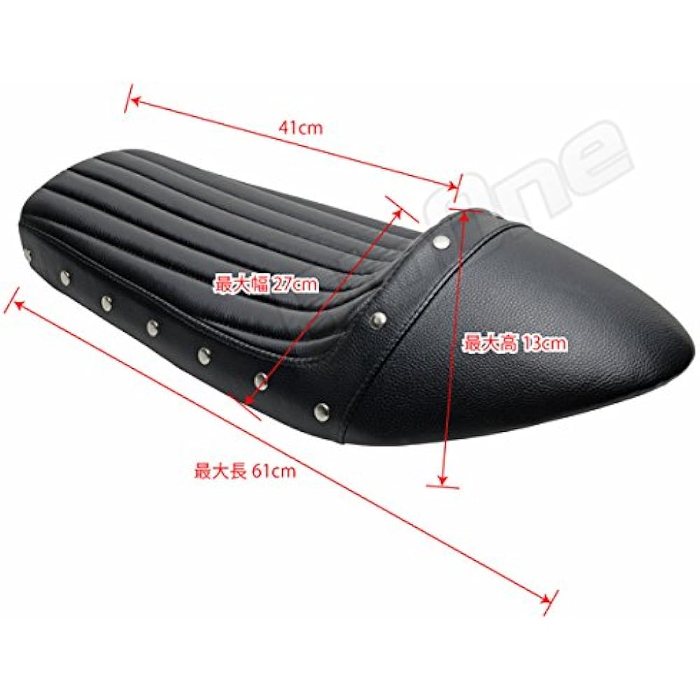 SR400 SR500 Cafe Seat Vertical Rivet Black Cafe Racer Style Custom Stud Tuck Roll Single