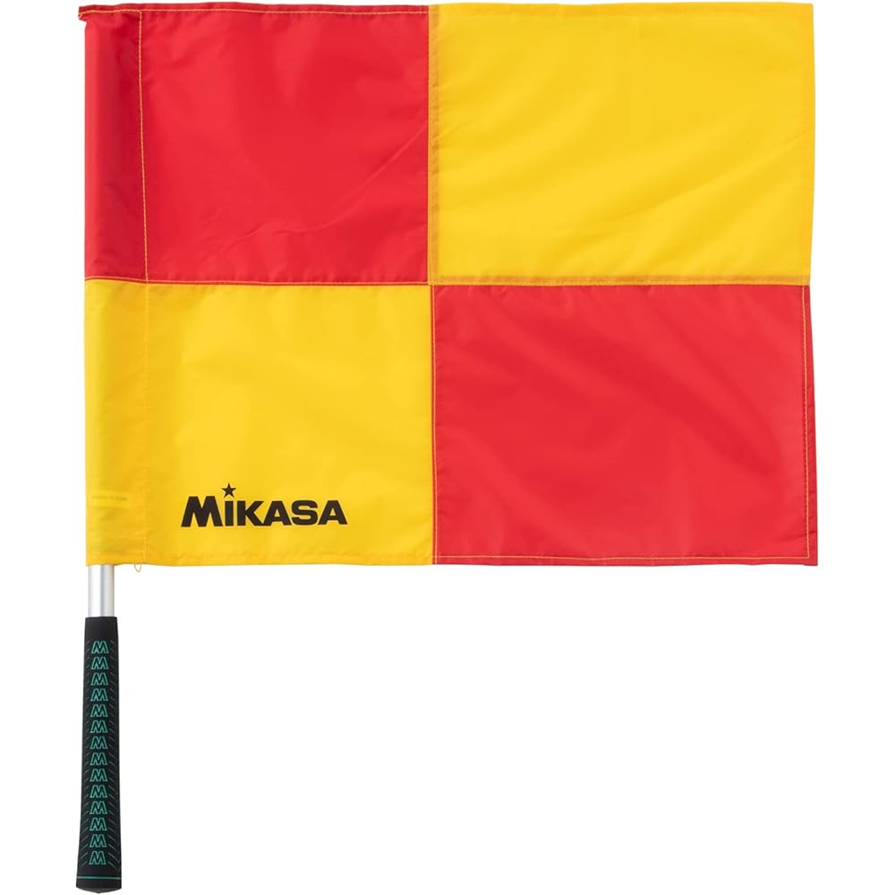 MIKASA Assistant Referee Flag for Soccer Red/Yellow with Exclusive Case BA-18