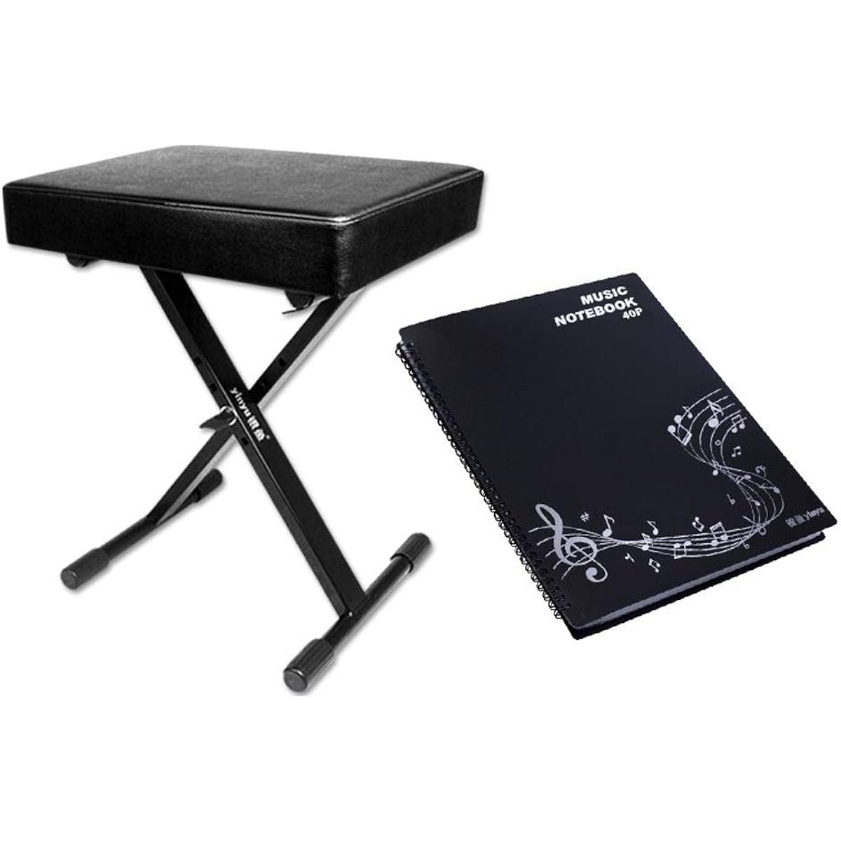 Keyboard Bench Piano Chair 1 Person Adjustable Electronic Stool Foldable Stool Zither Erhu Pipa Children's Guitar Chair Comfortable Cushion Piano Keyboard Bench (Color: Black, Size: 43x30x53cm)