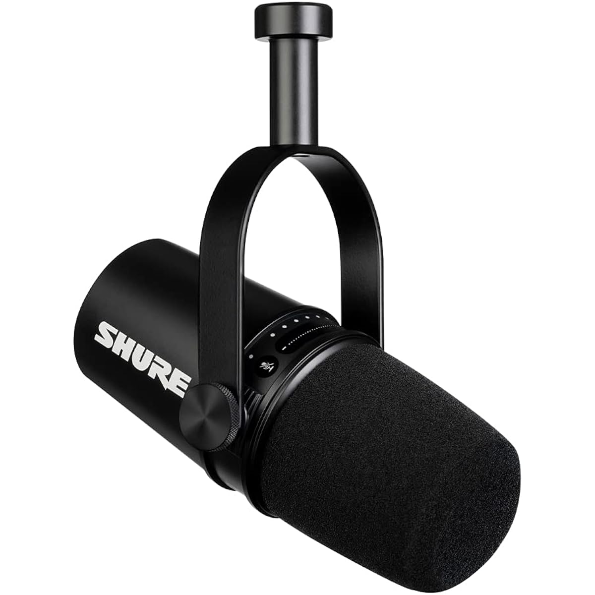 SHURE Hybrid USB/Cardioid Microphone MV7-J {2-year warranty} + Tabletop Microphone Stand Set (Black)