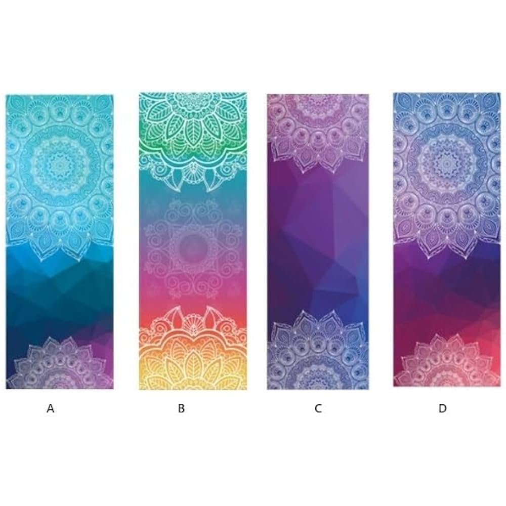 [Buona Vita] Yoga Towel, Yoga Rug, Anti-Slip, Yoga Towel, 183 x 65 cm, Water Absorbent, Sweat Absorbent, Quick Drying, Lightweight, Fully Washable, Durable, Quick Drying, Water Absorbing, Portable, Non-Slip, Fitness, Meditation (D)