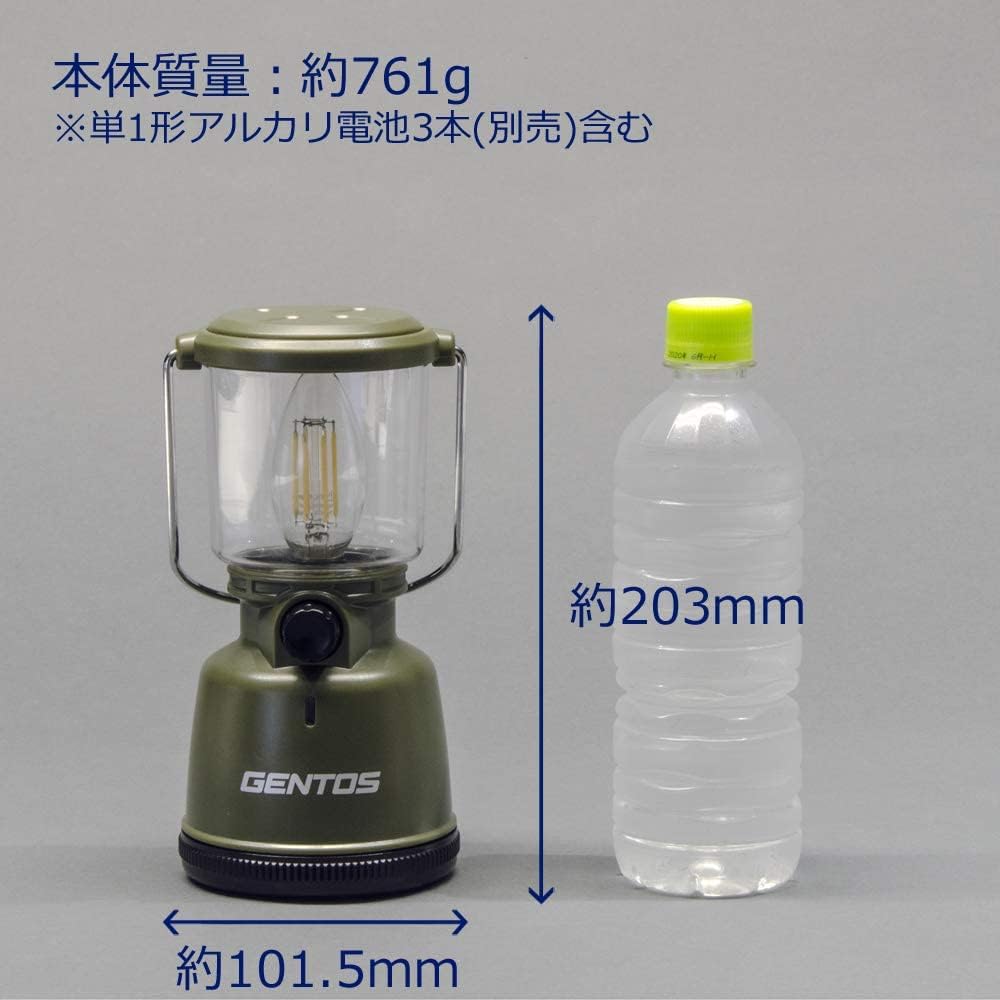 GENTOS LED Lantern, AA Battery, 400 Lumens, Stepless Dimming, Candle Mode that Flickers Like a Flame, Explorer EX-400F, Camping, Disaster Prevention
