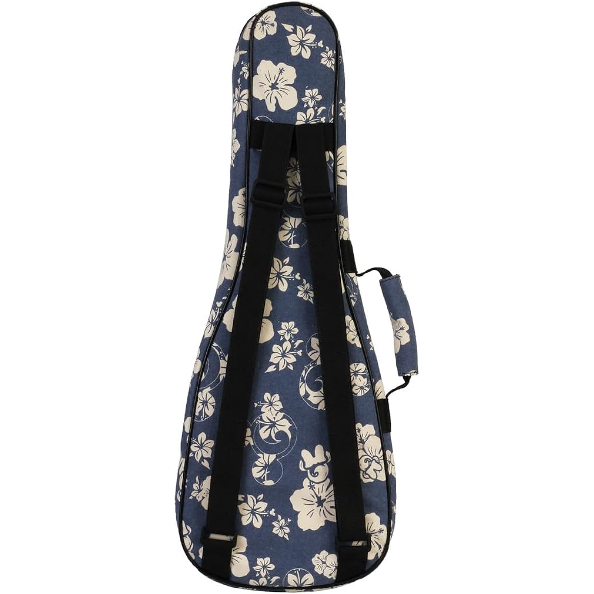 Longteam Linen Simple Ukulele Case 10mm Sponge Portable Waterproof Ukulele Bag Cover Uke Gig Bag with Accessory Storage Pocket (21 Inch Soprano, Cherry Blossom)