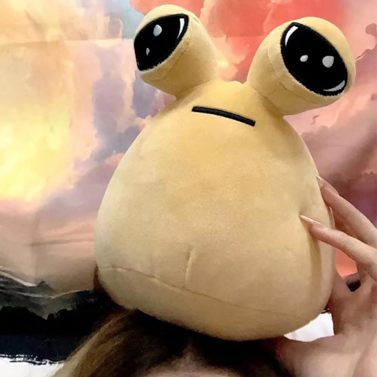 Babylounger Pou Pou Plush Sad Pou Sad Pou Stuffed Animal 8.6 Inch Alien Pou Plush Emotion Alien Stuffed Pou Doll - 100% Cotton - Ideal Gift for Kids and Adults (1 Pack)