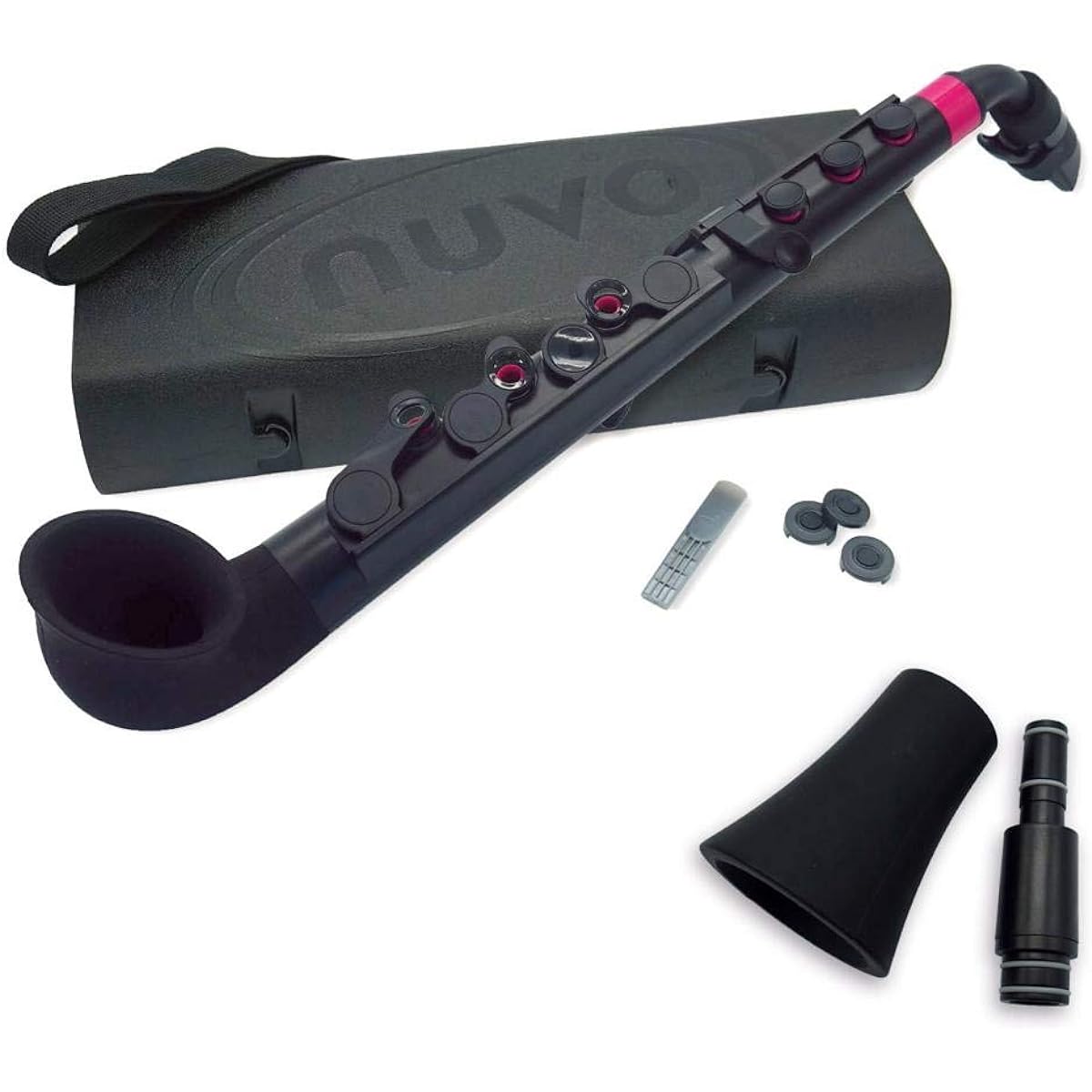 NUVO Plastic Saxophone jSax with Straight Kit (Nuvo JSax) / C Saxophone (Black/Pink)