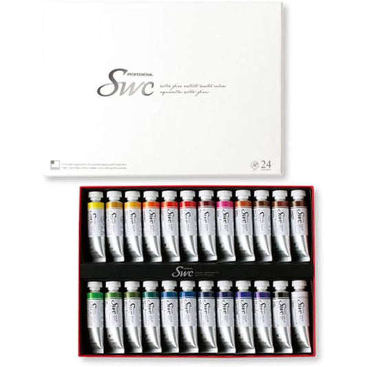 SHINHAN SWC Extra Fine Professional Watercolor Paint 24 Color Set 15ml/0.5 fl oz