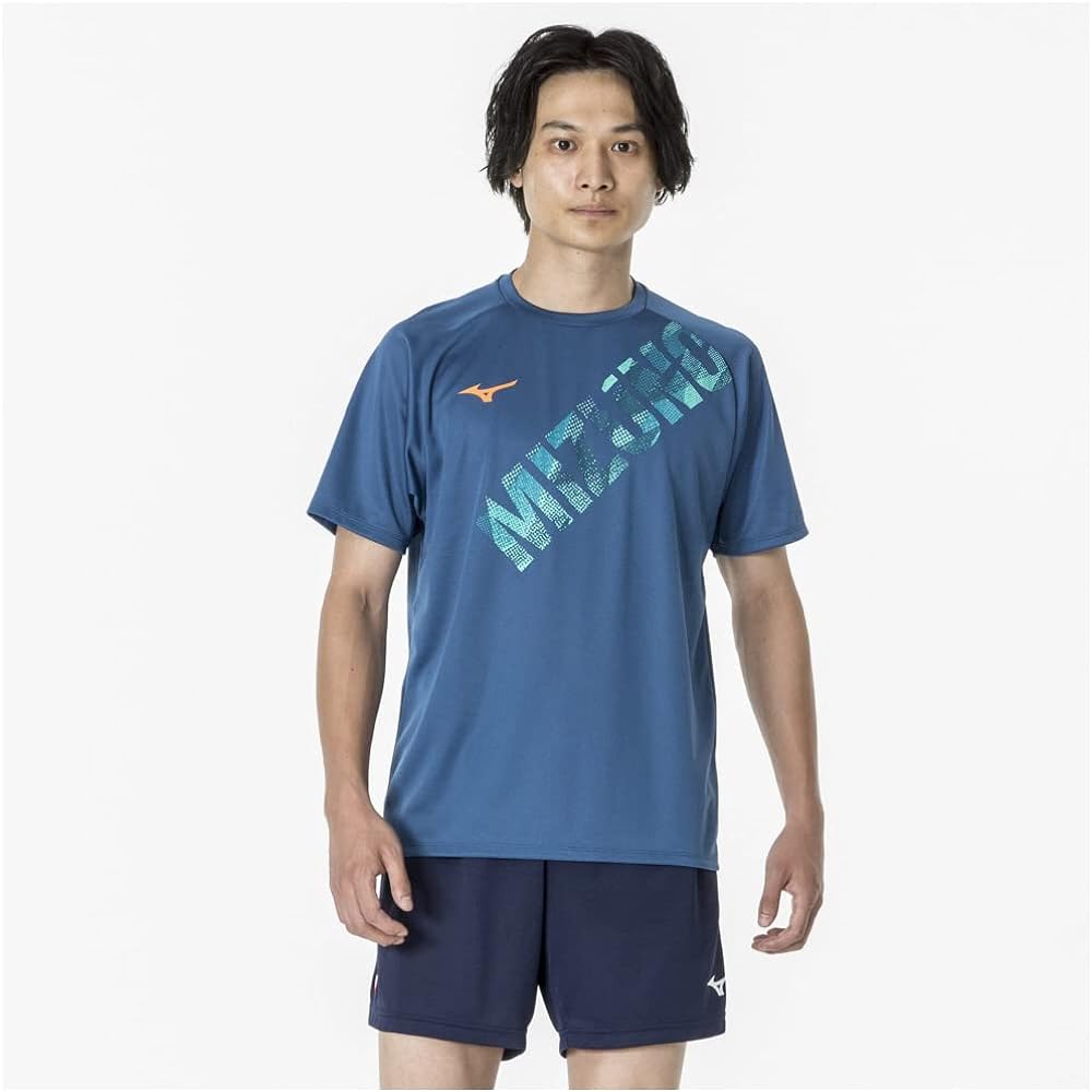 [Mizuno] Table Tennis Wear Game Shirt, Short Sleeve, U-Neck, Unisex, Sweat Absorbent, Quick Drying, JTTA Officially Approved, 82JAA112
