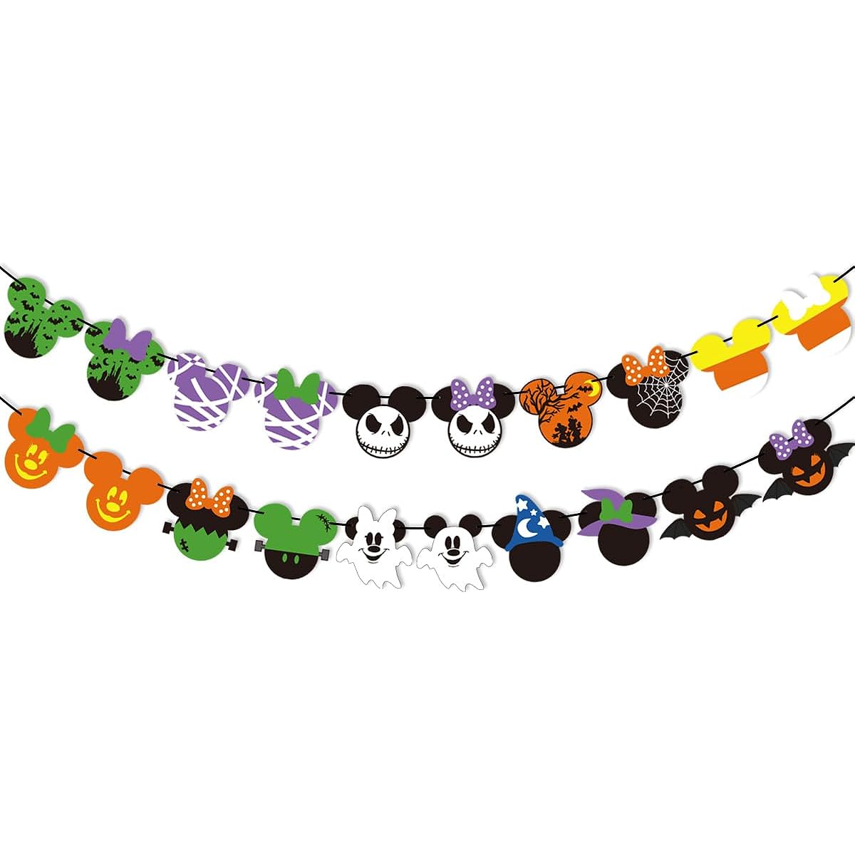 Mickey inspired Halloween garland banner Mickey Minnie Halloween decorations Mickey Minnie themed Halloween party Birthday party decorations
