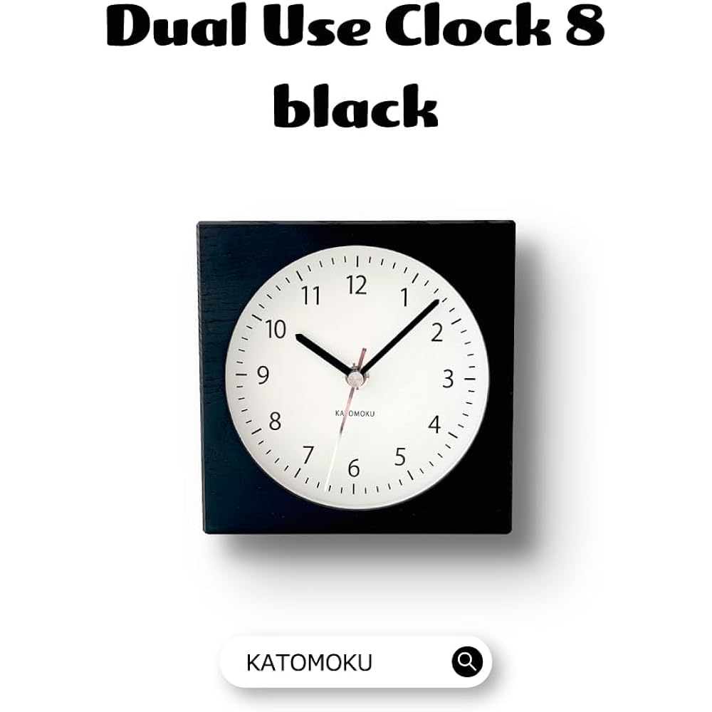 KATOMOKU Dual use clock 8 km-134BKRC Black Radio Clock Continuous Second Hand