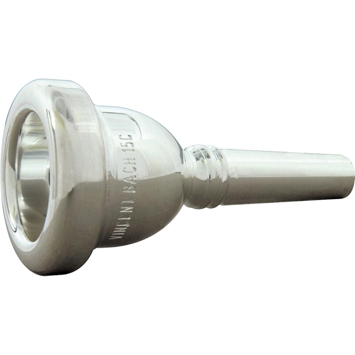Back Trombone Mouthpiece 15EW Silver Plated Finish (for Capillary) & Neoprene Mouthpiece Pouch Set