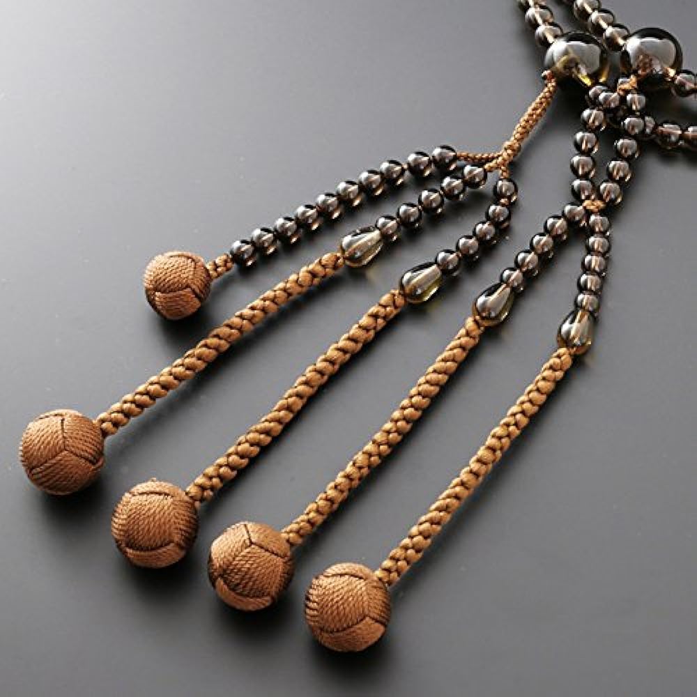 Kyoto Buddhist Altar Hayashi Prayer Beads Nichiren Buddhism Shakuni Tea Crystal (for Men) Formal Official [Bead Bag Set] SM-067 Kyoto Prayer Beads