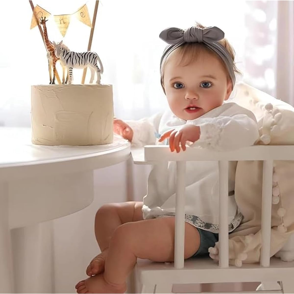 cosheng Toddler Reborn Baby Doll Girl - 24" Lifelike Baby Doll Soft Silicone Reborn Doll with Realistic Veins Ages 3+, White