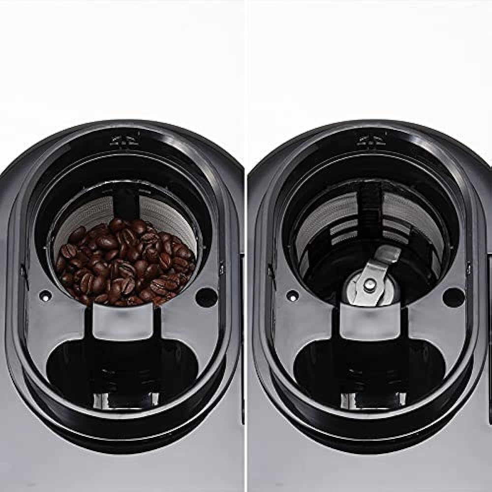 Shiroka Fully Automatic Coffee Maker Compatible with Iced Coffee, Quiet, Compact, 2 Stage Mill, Compatible with Beans/Powders, Steaming, Glass Server SC-A211, Stainless…