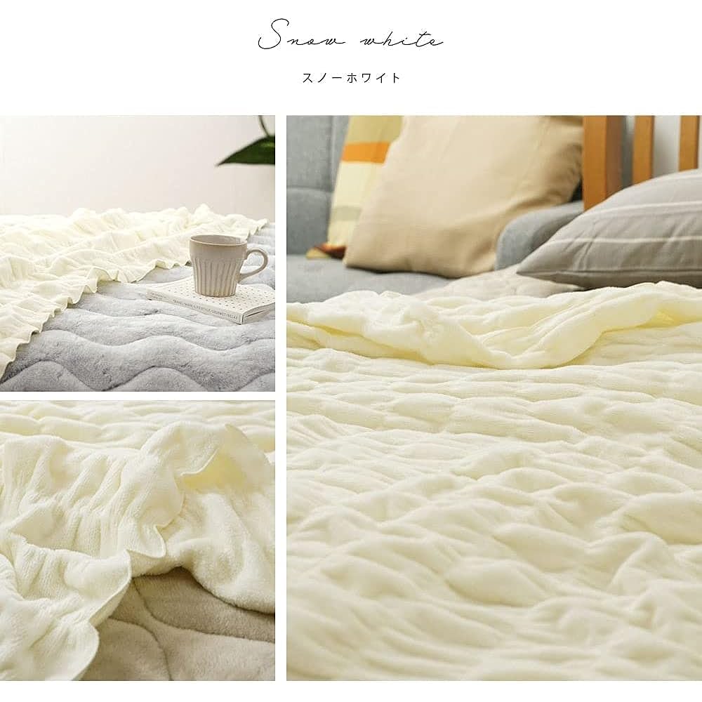 Romance Kosugi Cotton Blanket, Heat-generating Cotton, Fluffy Blanket, Single [Original Color] Made in Japan 140 x 200cm 3430-2016-2010 (Snow White) (Snow White 3430-2016-2010)