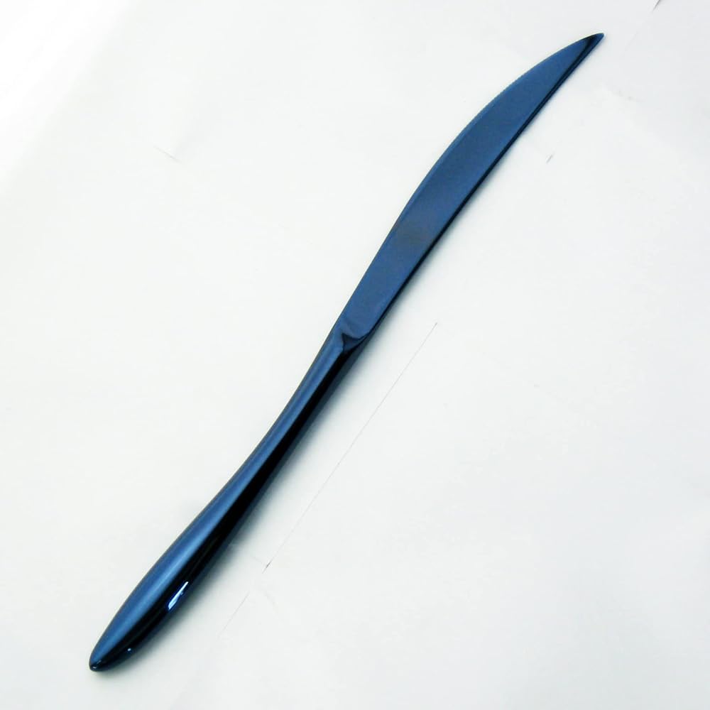 Nagao IKI Dinner Cutlery Set, Blue Ink and White, 3 Pieces, 18-8 Stainless Steel, Made in Japan, Bag Holder Only