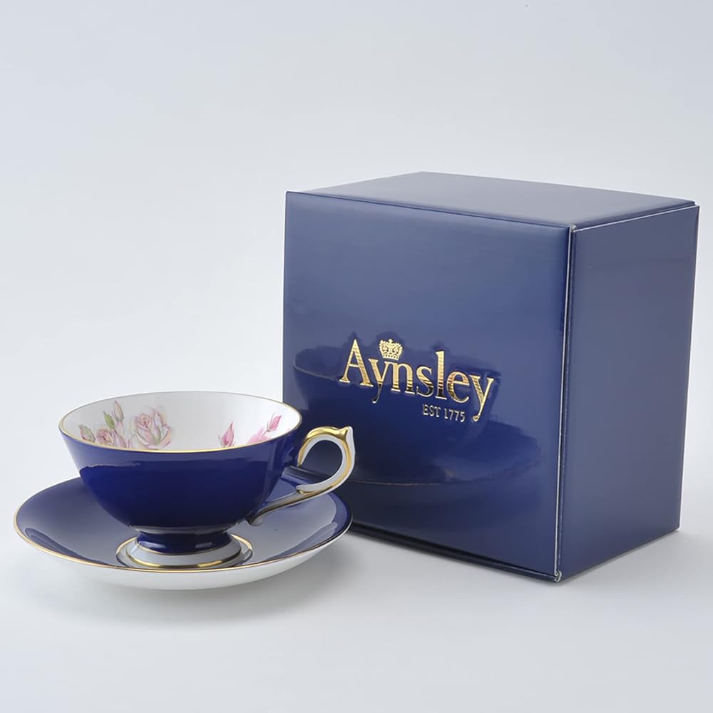 Aynsley Elizabeth Rose Gold Tea Cup & Saucer Athens Approx. 200ml Cobalt 305600108C