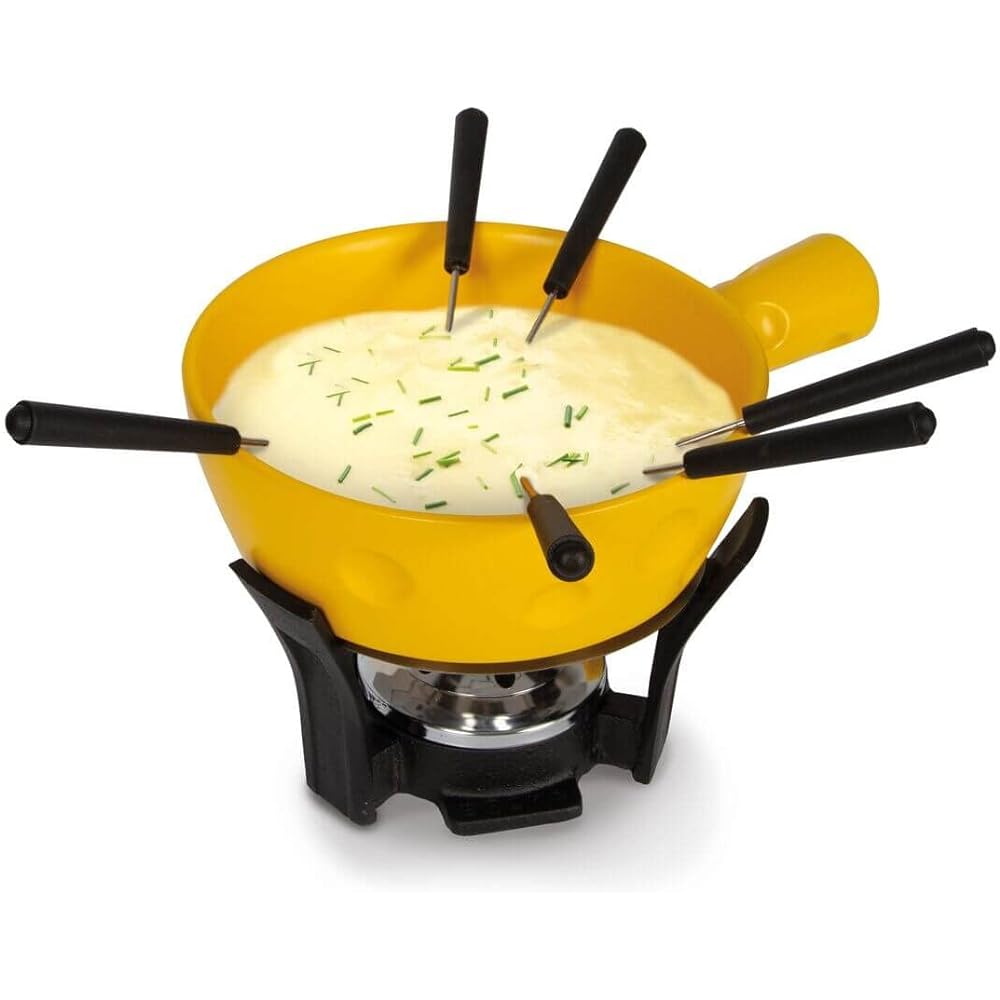 BOSKA Fondue Pot Yellow 312x213x186 mm 1L Fondue Set Super Cheesy 853512