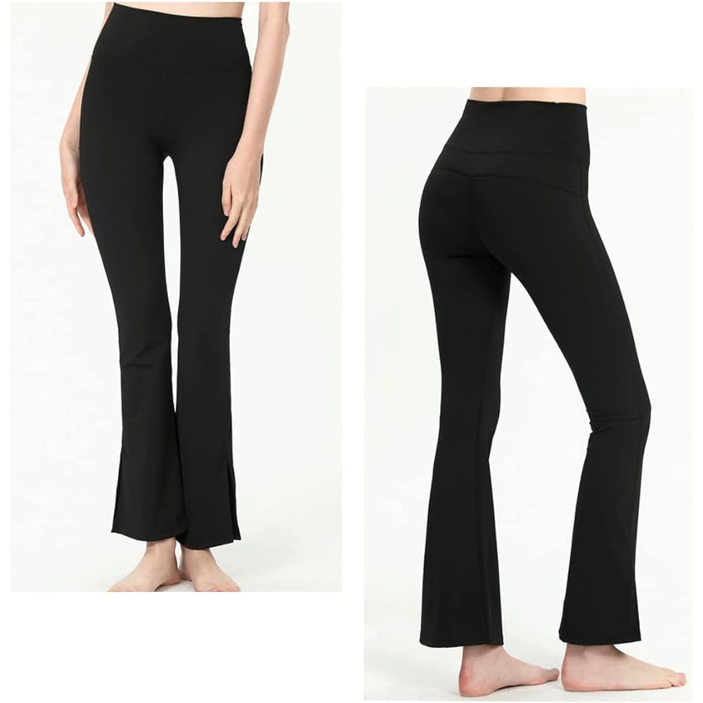 [VeroMan] Flare Pants Yoga Flare Leggings Women's Loose Slit ppi-lef30